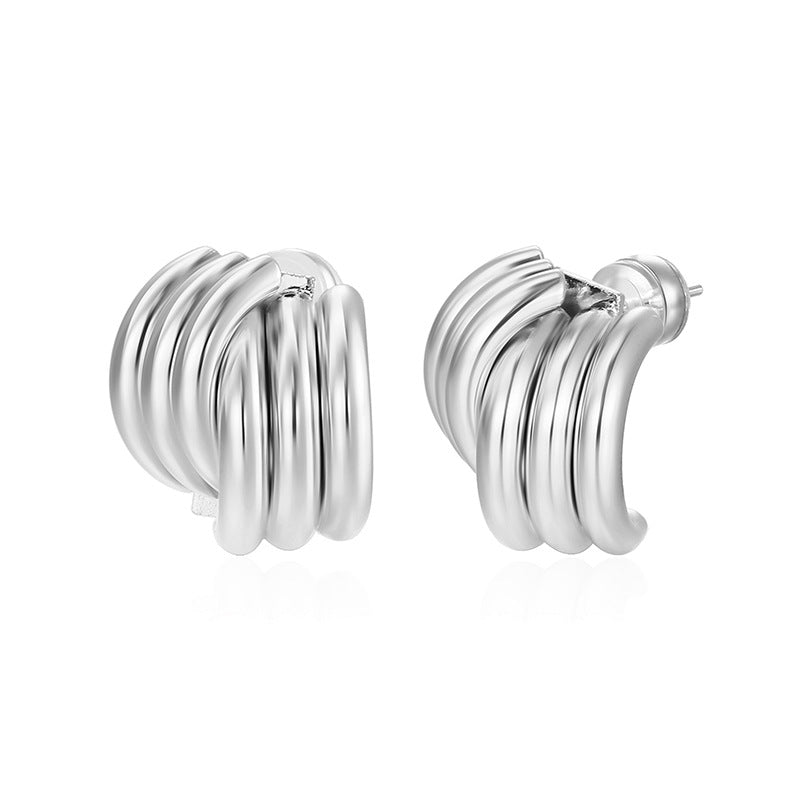 Minimalist Multi-Layer Cuff Earrings S925 Silver