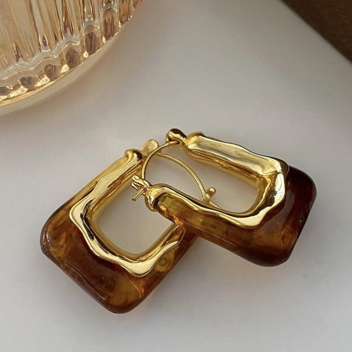 U-Shaped Sterling Silver Hoop Earrings Minimalist Vintage Style