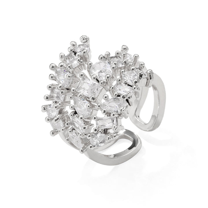 Minimalist Multi-Cut Diamond Open Ring 14K Gold