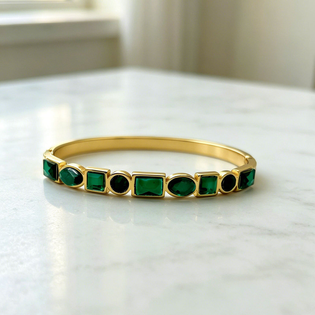 Luxury Multicolor Gemstone Bangle Set