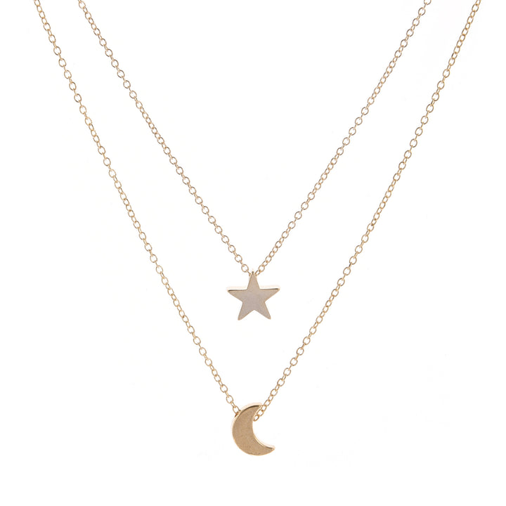 Minimalist Star & Moon Layered Necklace