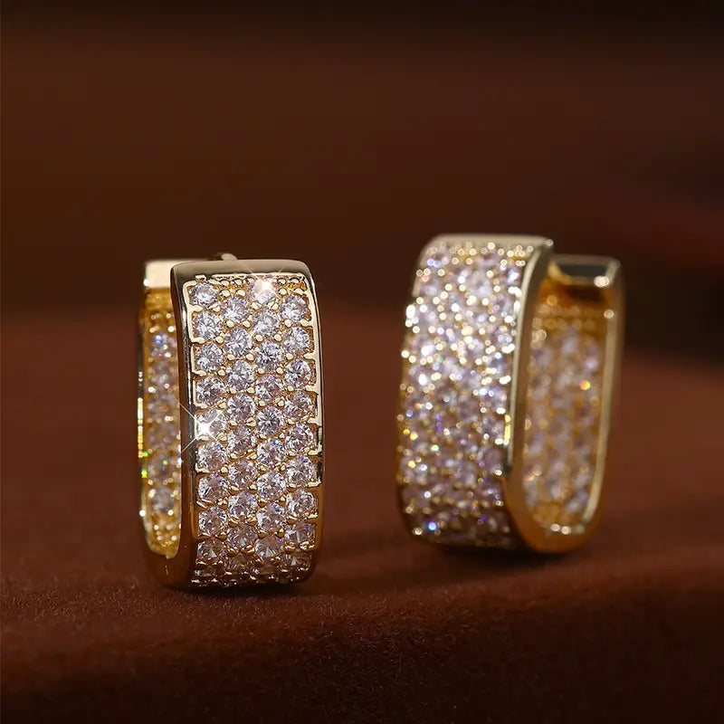 Diamond Hoop Earrings Set Multi Style Huggie Earring Pack Luxury Statement Ear Jewelry For Women Wedding Party Daily Dating Accessory
