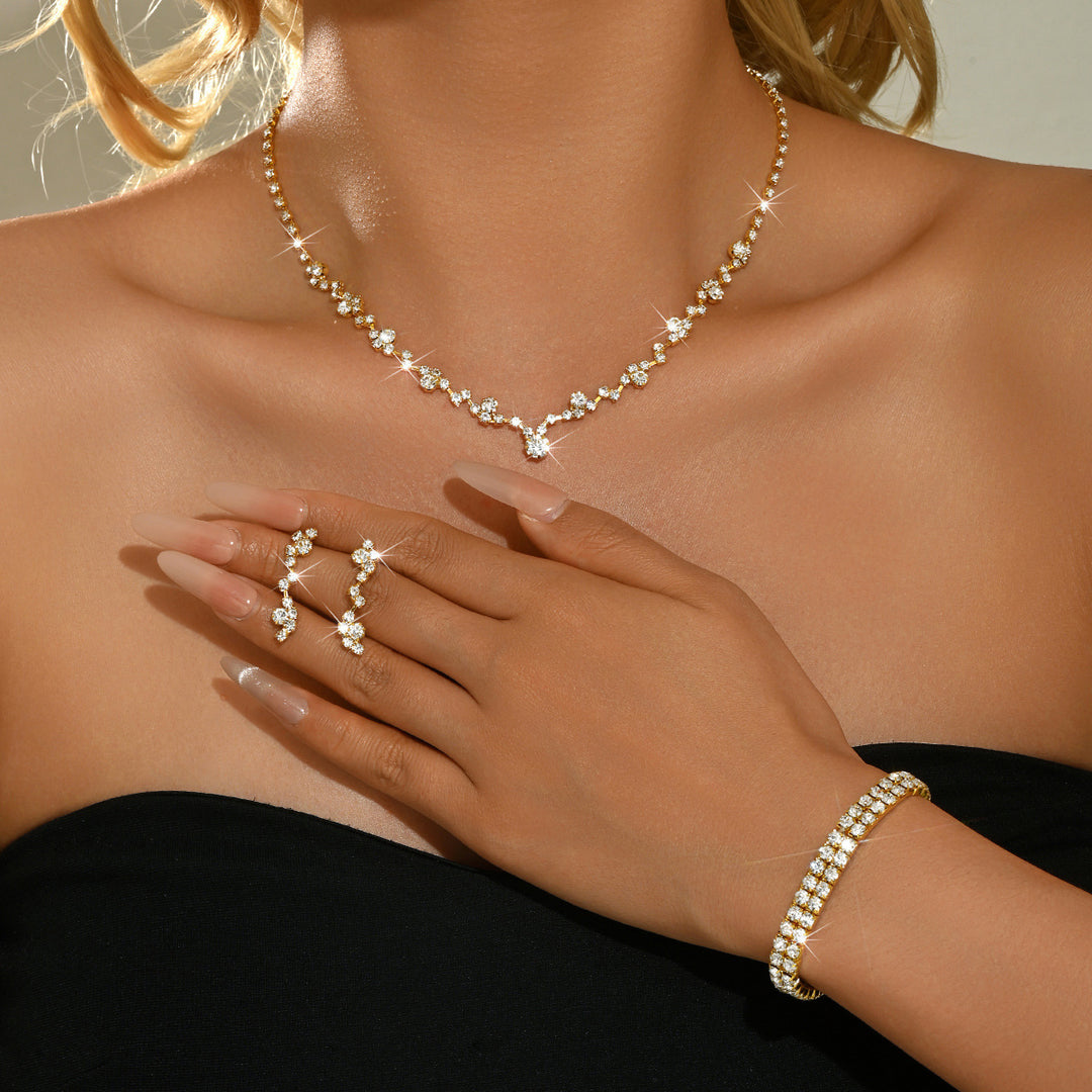 Minimalist 4-Piece Crystal Jewelry Set