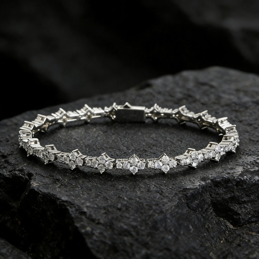 Minimalist Diamond Star Tennis Bracelet