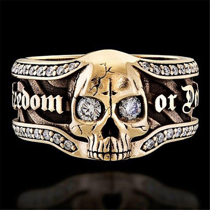 Halloween Skull Men's Ring Hip Hop Retro Bold Statement Band