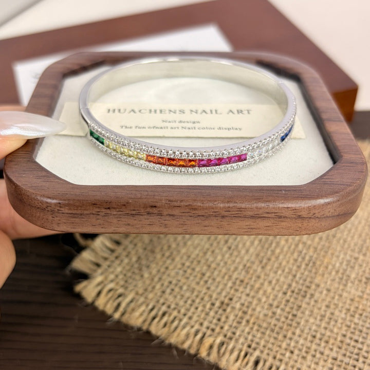 Colorful Diamond-Encrusted Bracelet