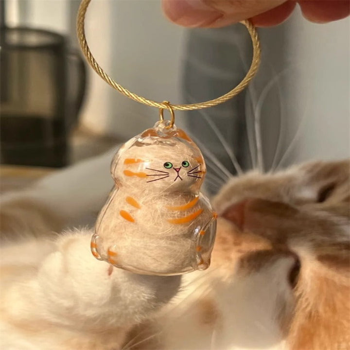 Cute Transparent Cat Keychain Cartoon Kitty Bag Charm Pendant