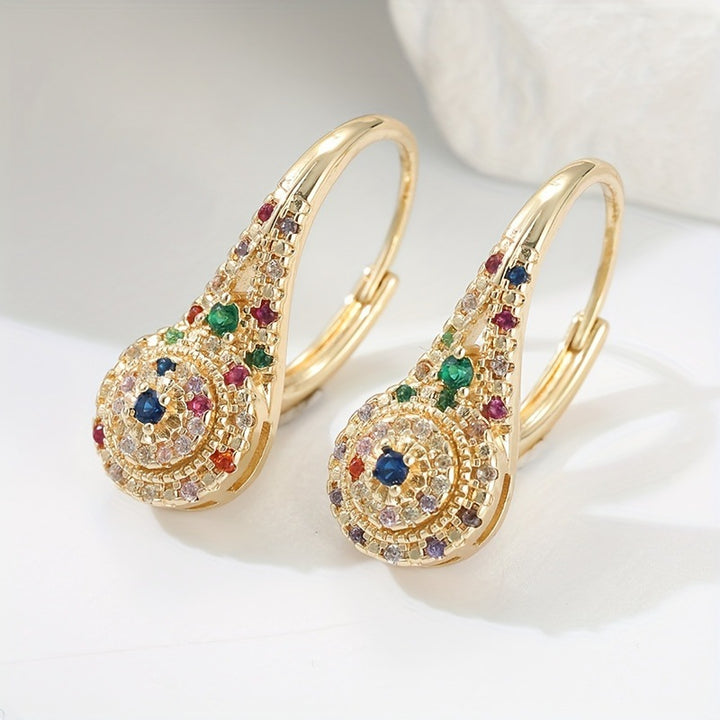 Vintage Teardrop Diamond Hoop Earrings