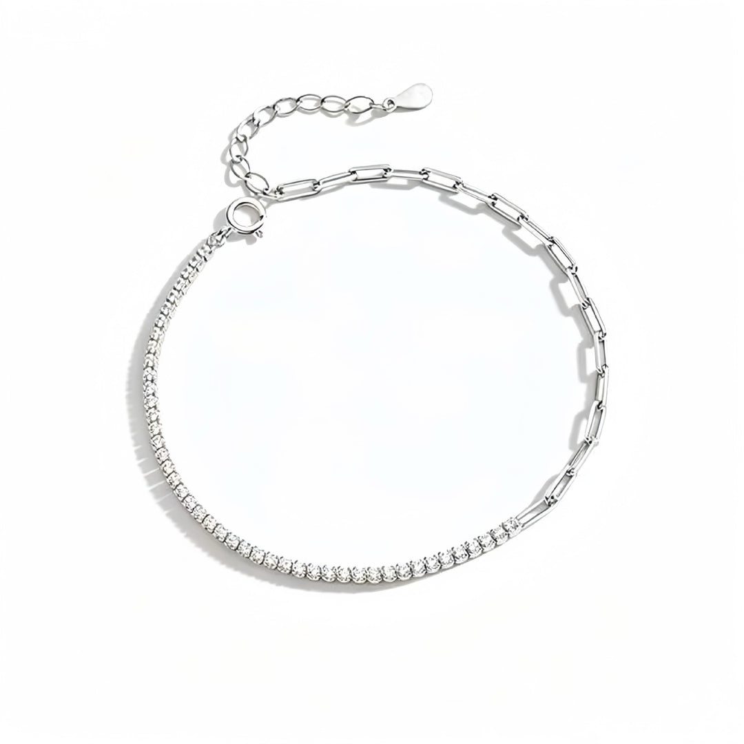 Two-Tone Cubic Diamond Chain Bracelet