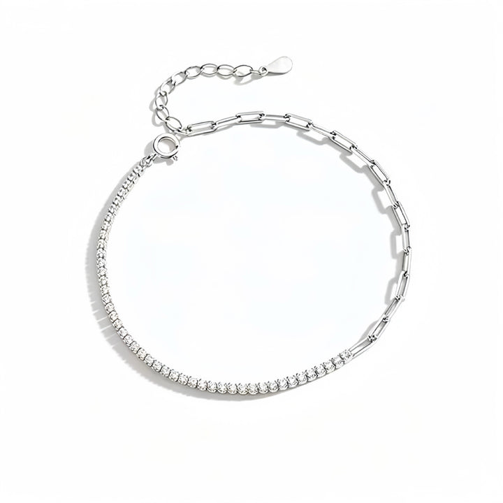 Two-Tone Cubic Diamond Chain Bracelet