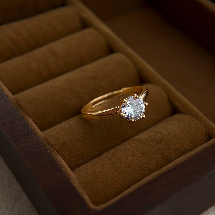 Two-Piece Round Cut Diamond Ring Set with Enhancer Band