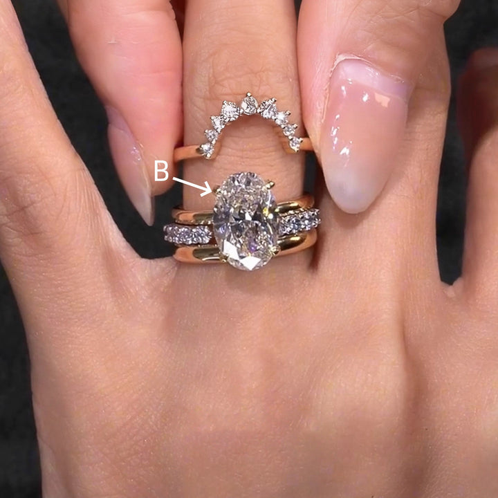 Oval Diamond Stackable Ring Set