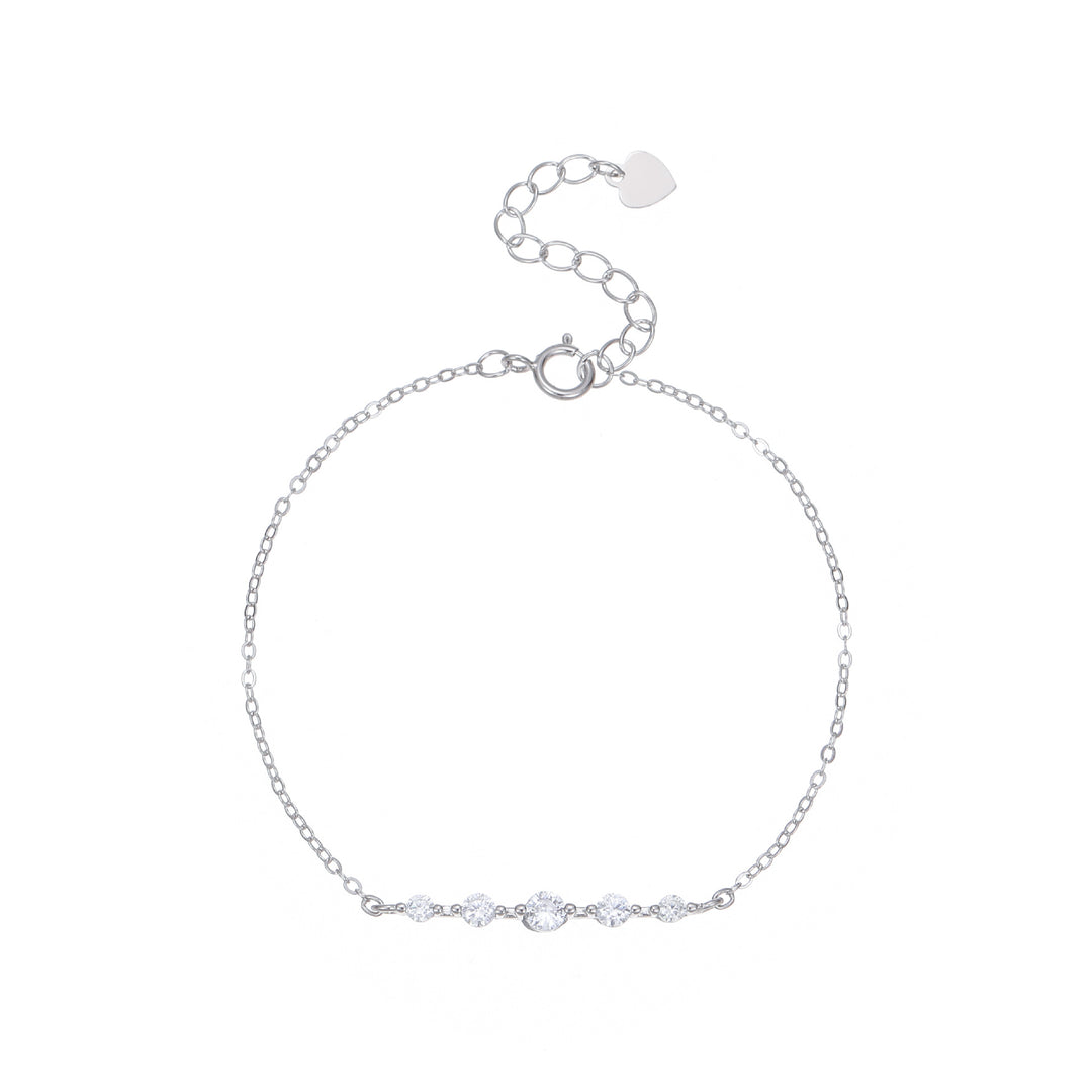 Gradient Diamond Bracelet Minimalist Sparkle Chain Bracelet for Women