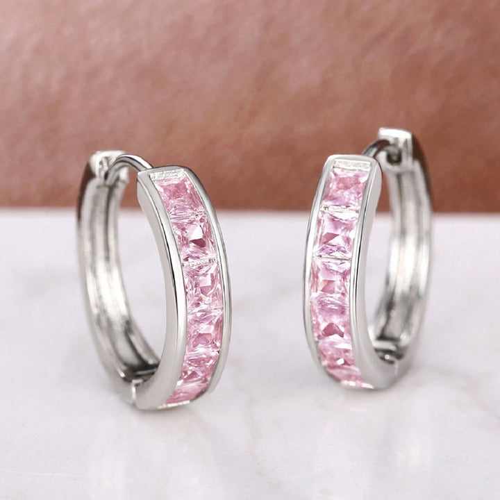 Square Cut Channel Hoop Earrings