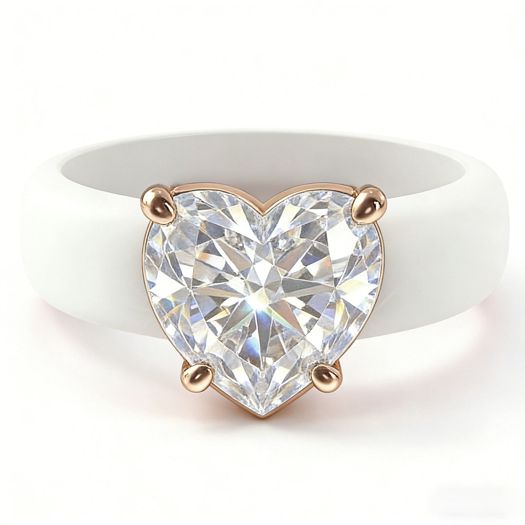 Bold Silicone Band & Diamond Statement Ring | Multiple Cut Options