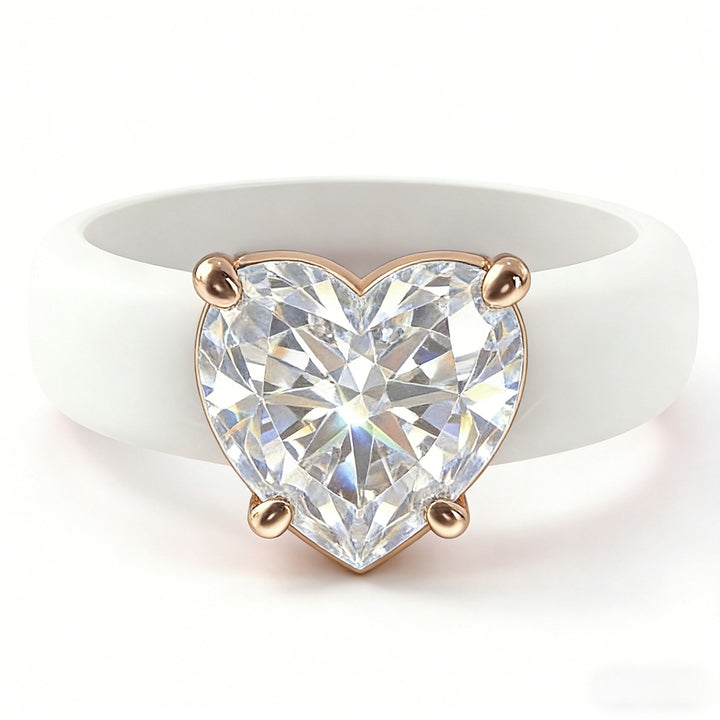 Bold Silicone Band & Diamond Statement Ring | Multiple Cut Options