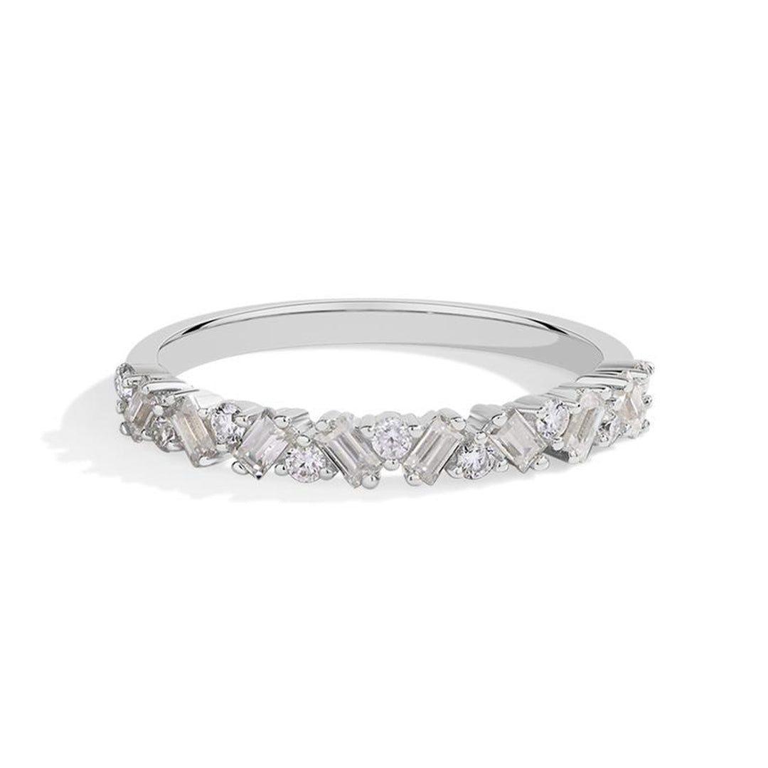 Marquise Cut Diamond Engagement Ring Set Twisted Band &amp; Baguette Wedding Band for Women