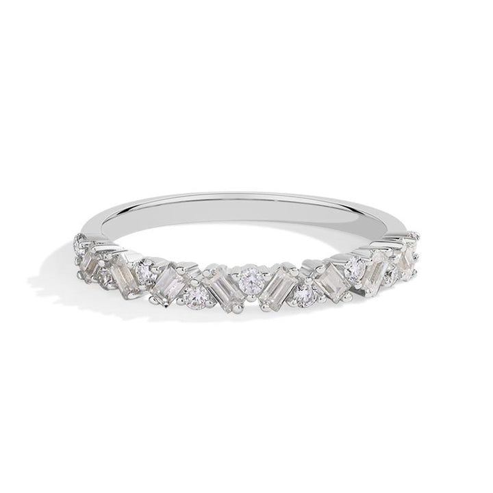 Marquise Cut Diamond Engagement Ring Set Twisted Band &amp; Baguette Wedding Band for Women