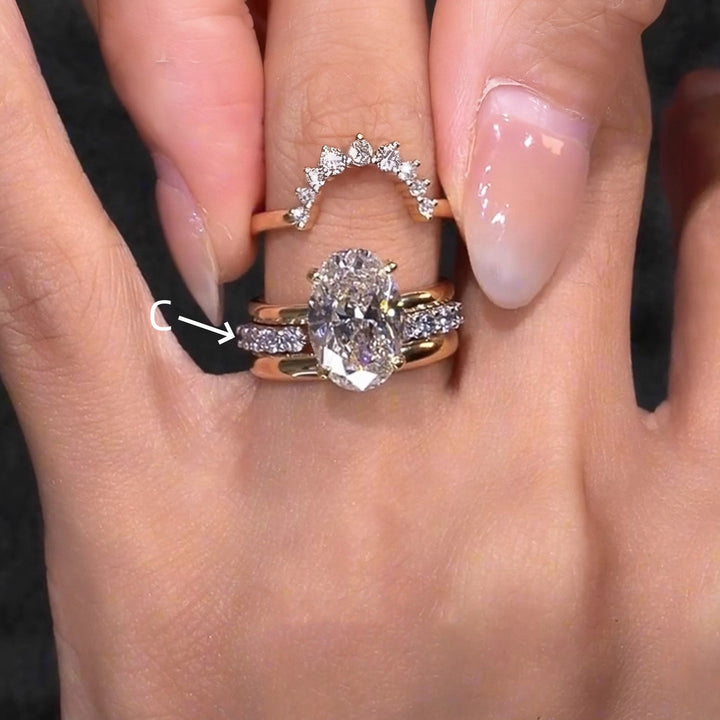 Oval Diamond Stackable Ring Set