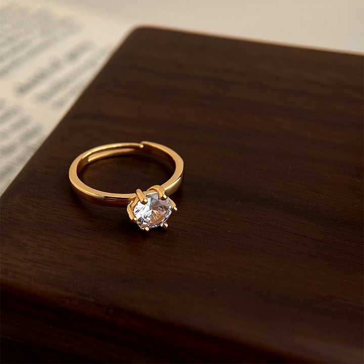 Two-Piece Round Cut Diamond Ring Set with Enhancer Band