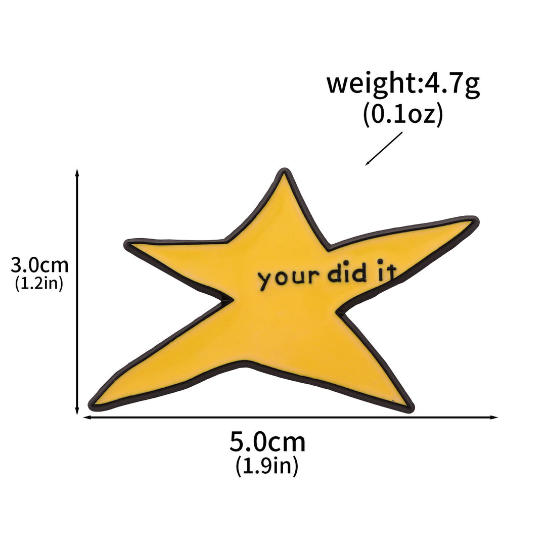 "Your Did It" Yellow Star Enamel Pin – Motivational Badge for Achievements