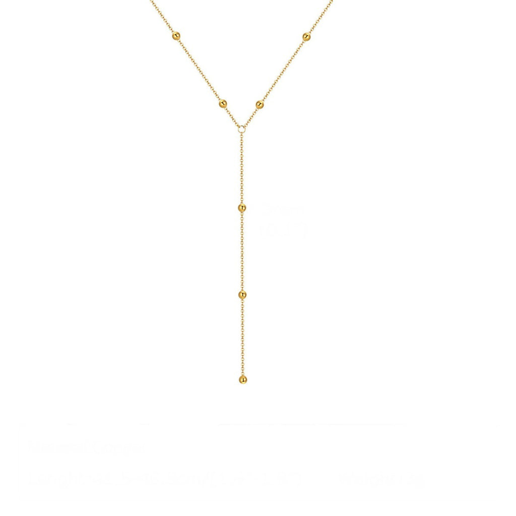 Multi-layer Beaded Y Drop Clavicle Chain