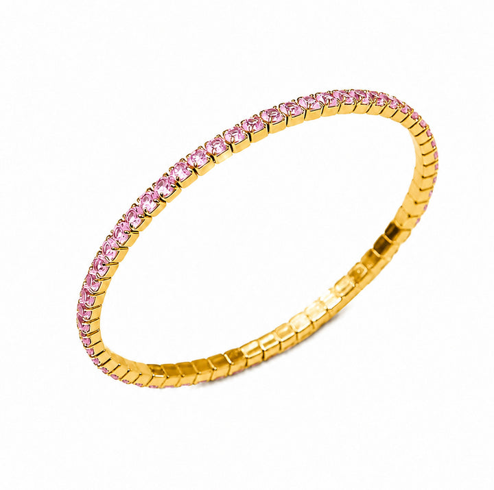 Sterling Silver Flexible Full Pave Diamond Stretch Bracelet