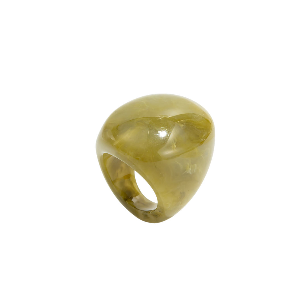 Marbled Swirl Cellulose Acetate Chunky Bubble Ring Retro Large‑Surface Open Women Ring