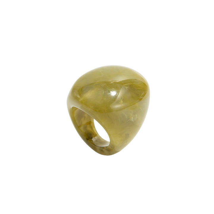 Marbled Swirl Cellulose Acetate Chunky Bubble Ring Retro Large‑Surface Open Women Ring