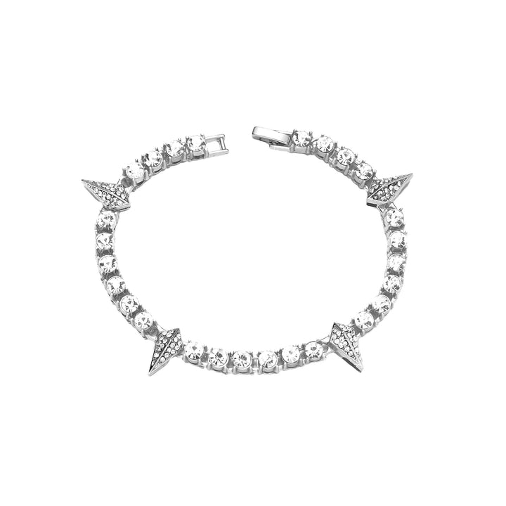 Spike‑Design Full‑Pave Diamond Tennis Bracelet Hip‑Hop Trendy Diamond Jewelry