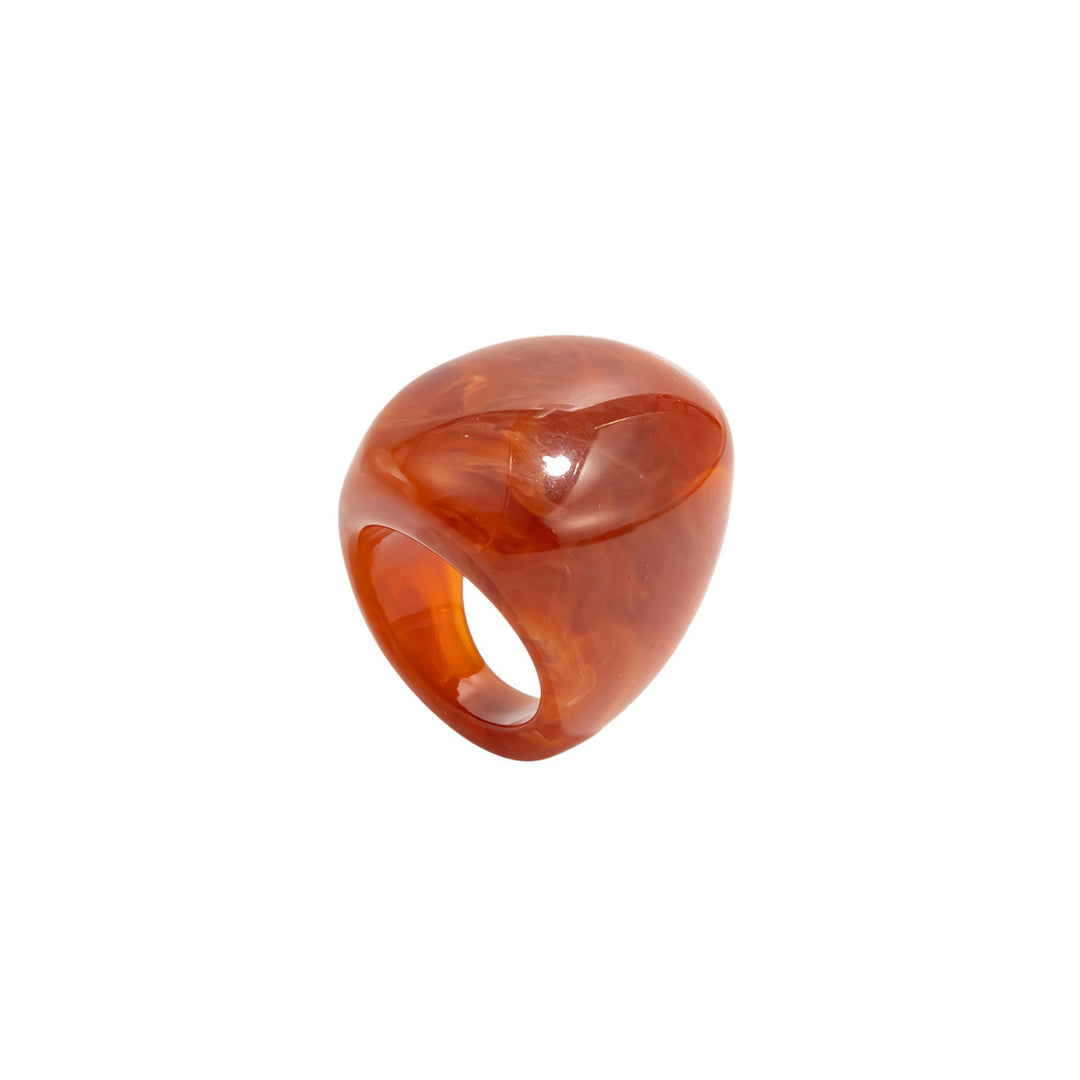 Marbled Swirl Cellulose Acetate Chunky Bubble Ring Retro Large‑Surface Open Women Ring