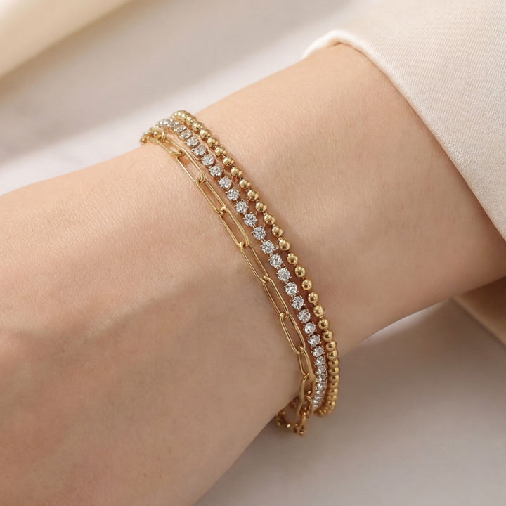 Double‑Layer Wrapped Diamond Bracelet Vintage Luxury Stackable Wrist Accessory