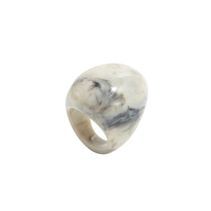 Marbled Swirl Cellulose Acetate Chunky Bubble Ring Retro Large‑Surface Open Women Ring