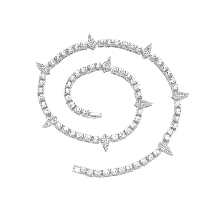 Spike‑Design Full‑Pave Diamond Tennis Bracelet Hip‑Hop Trendy Diamond Jewelry
