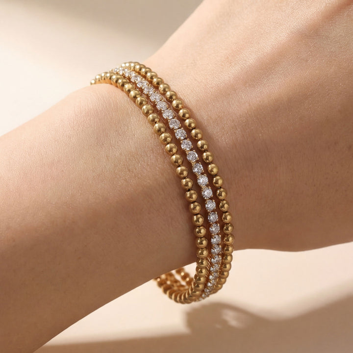 Double‑Layer Wrapped Diamond Bracelet Vintage Luxury Stackable Wrist Accessory