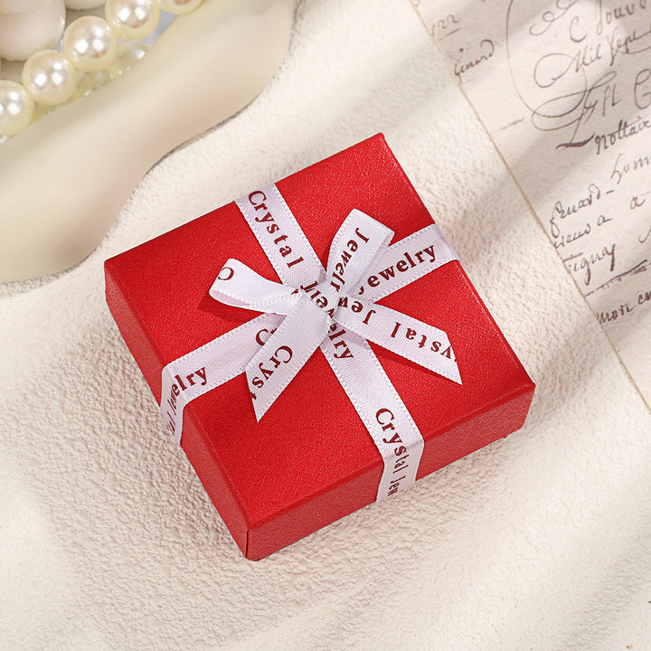 Multi‑Color Ribbon Bow Jewelry Gift Box Square Accessory Storage Present Box