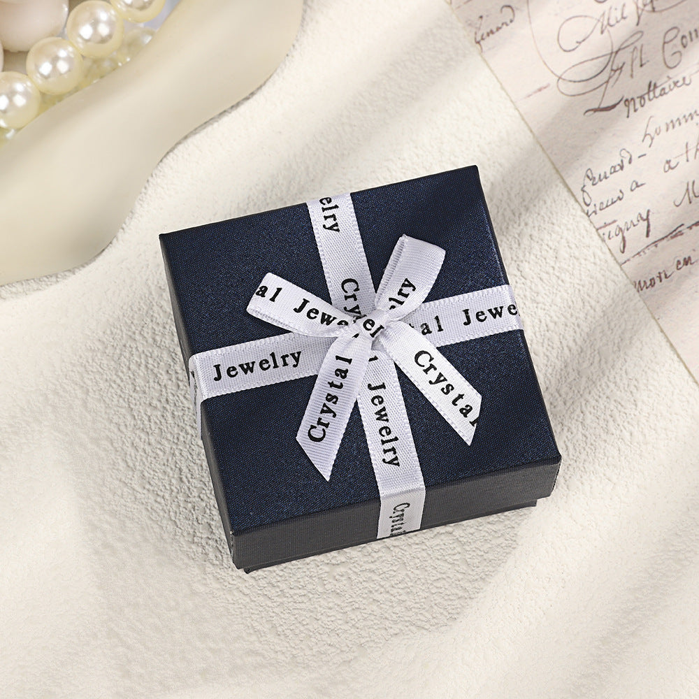 Multi‑Color Ribbon Bow Jewelry Gift Box Square Accessory Storage Present Box
