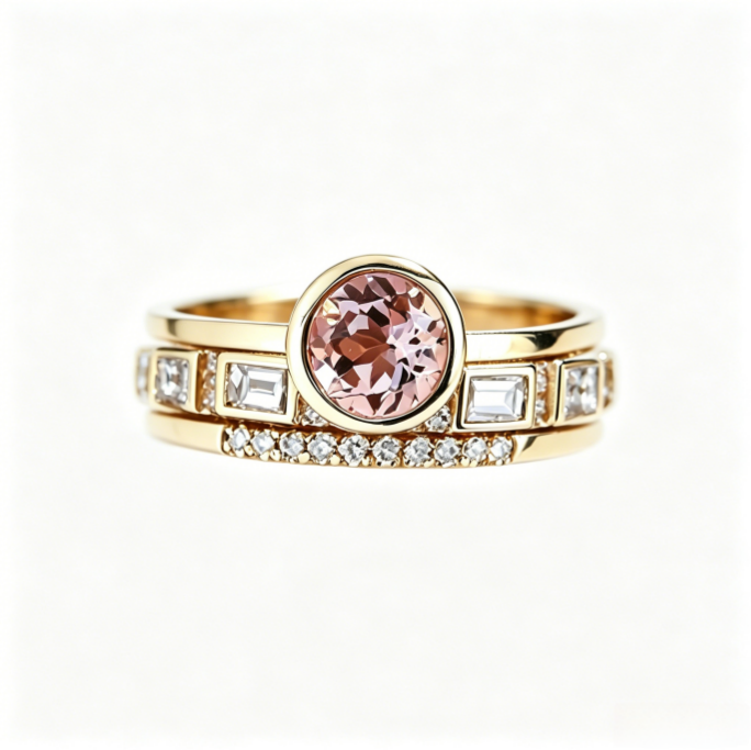 Double-Layer Crystal Ring Elegant Vintage Luxury Women’s Fashion Statement Ring