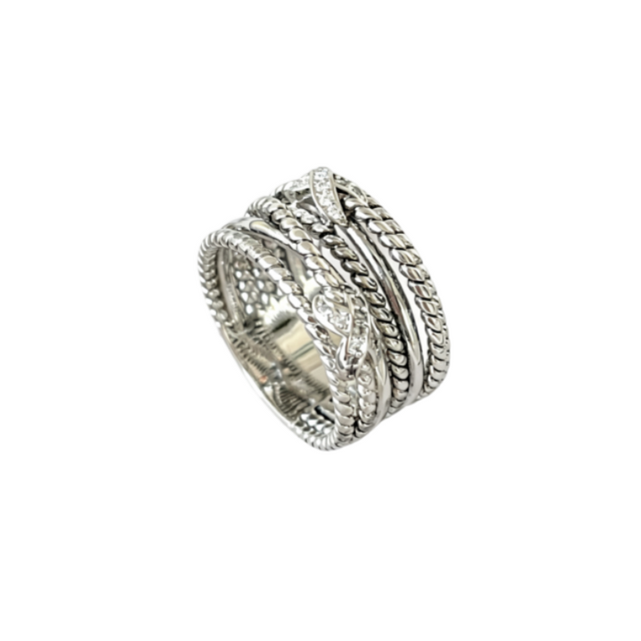 Vintage Multi-Layer Braided Ring for Women