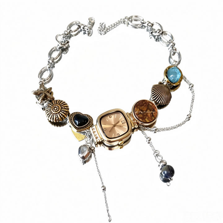Minimalist Vintage Watch Pendant Choker Necklace