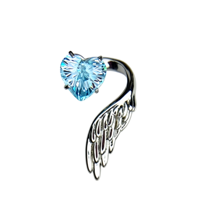 Angel Wing & Gemstone Cartilage Earring
