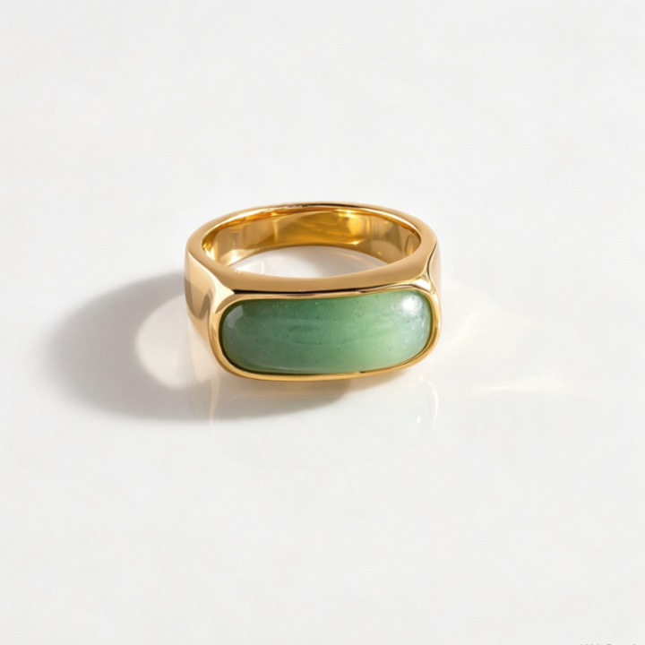 Minimalist Jade Signet Ring Sleek Oval Jade Ring for Men & Women