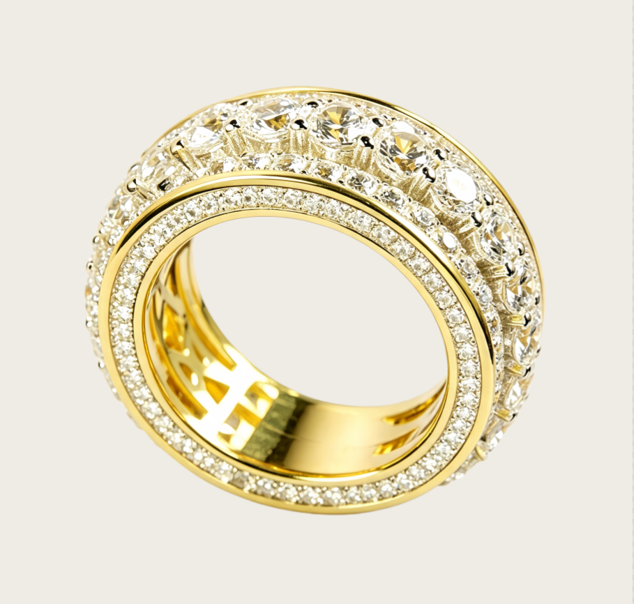 Full Eternity Pave Diamond Ring Luxury Statement Band for Men & Women