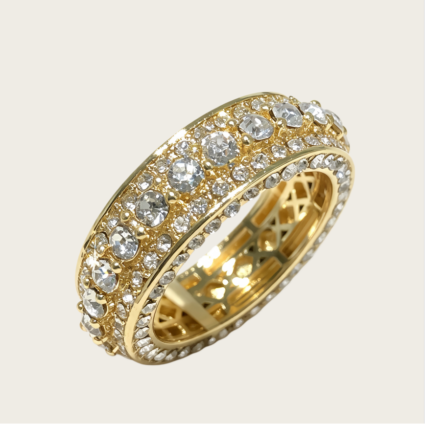 Full Eternity Pave Diamond Ring Luxury Statement Band for Men & Women