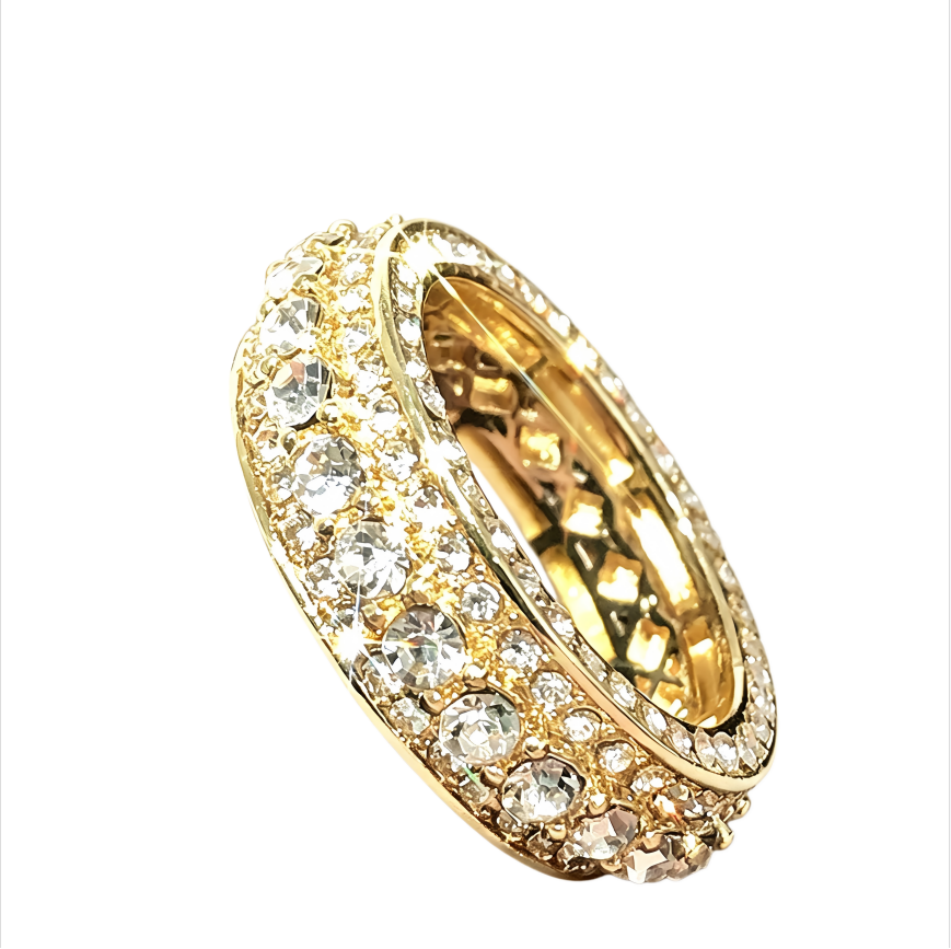 Full Eternity Pave Diamond Ring Luxury Statement Band for Men & Women