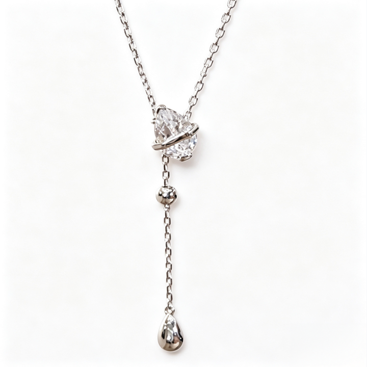 Minimalist Teardrop Diamond Y Necklace Dainty Adjustable Pendant Necklace For Women Daily Wear Party