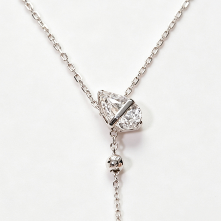 Minimalist Teardrop Diamond Y Necklace Dainty Adjustable Pendant Necklace For Women Daily Wear Party