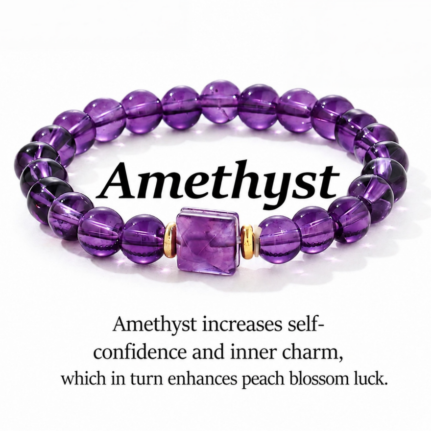 Amethyst Beaded Bracelet Handmade Wrist Jewelry Boost Confidence & Charm Bracelet For Women