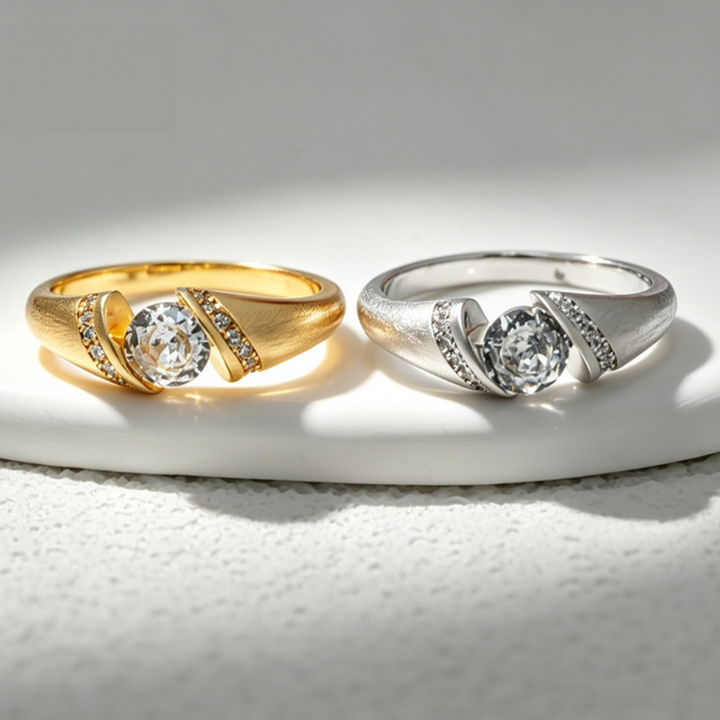 Modern Twist Solitaire Diamond Ring Minimalist Statement Jewelry For Women