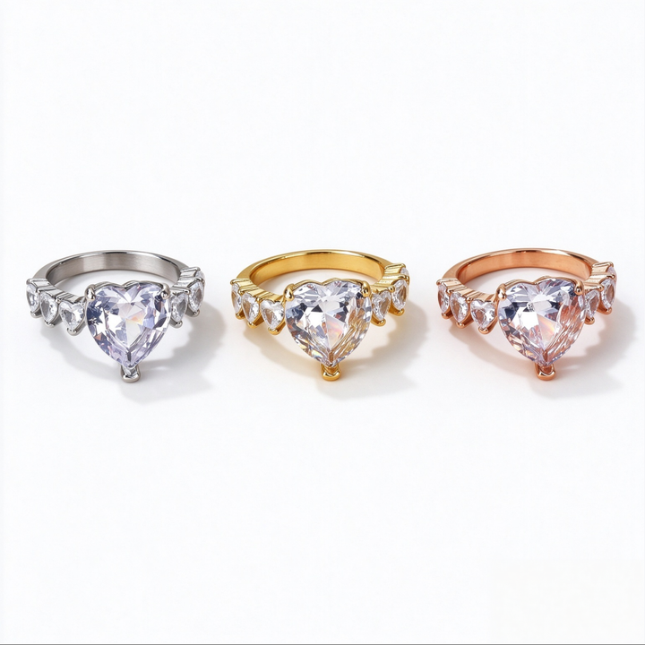 Heart Cut Diamond Statement Ring Women Promise Engagement Ring Romantic Love Anniversary Fashion Jewelry